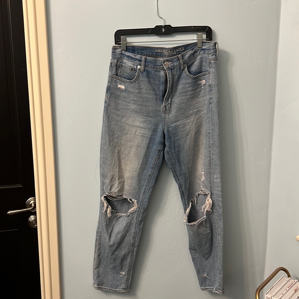 American Eagle Distressed Mom Jeans